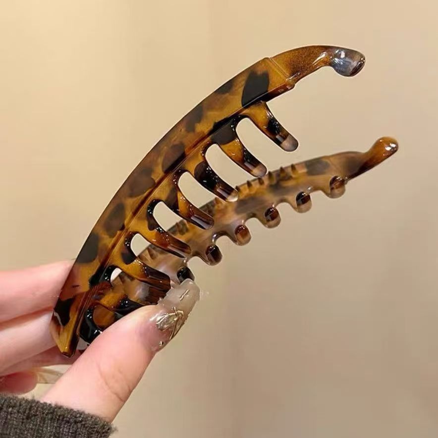 Acrylic Banana clip vertical clip ponytail hairpin claw clip leopard print clip - Image 3