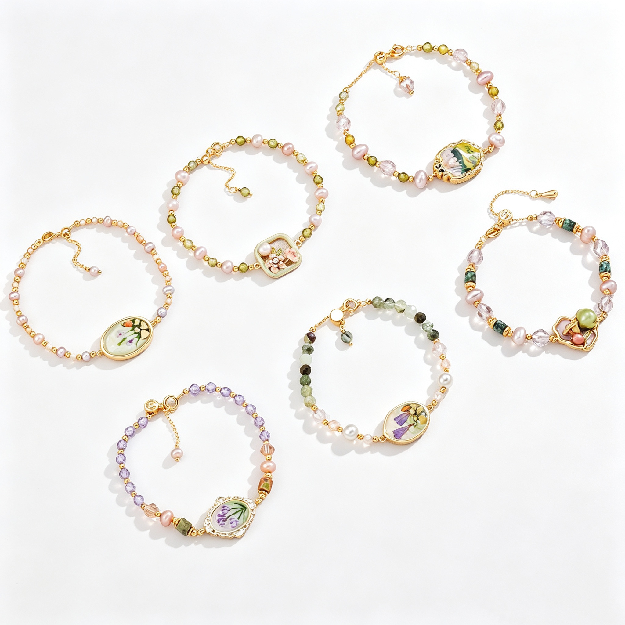Oil drop flower pearl bracelet fadeless bracelet - Image 2