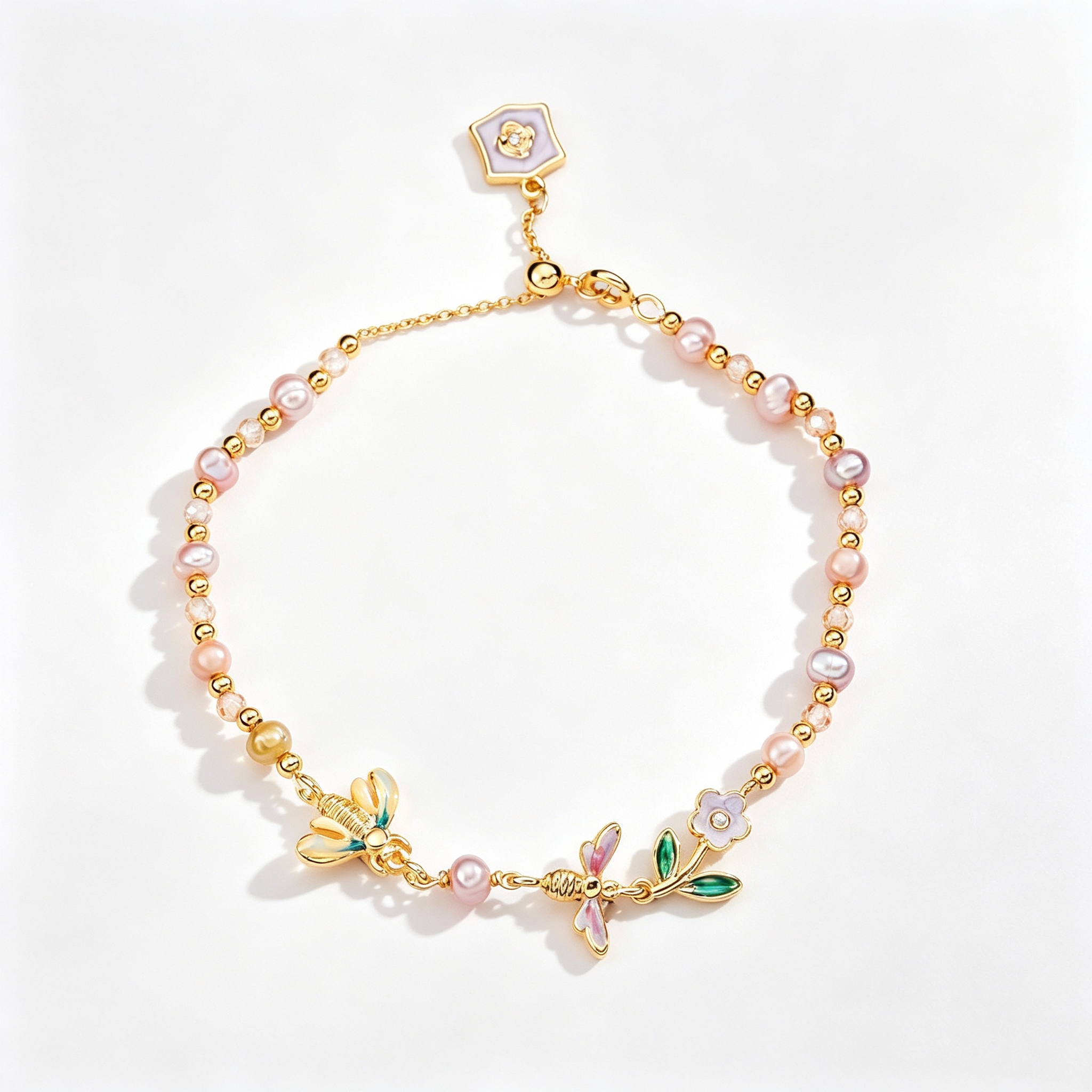 Oil drop flower pearl bracelet fadeless bracelet - Image 9