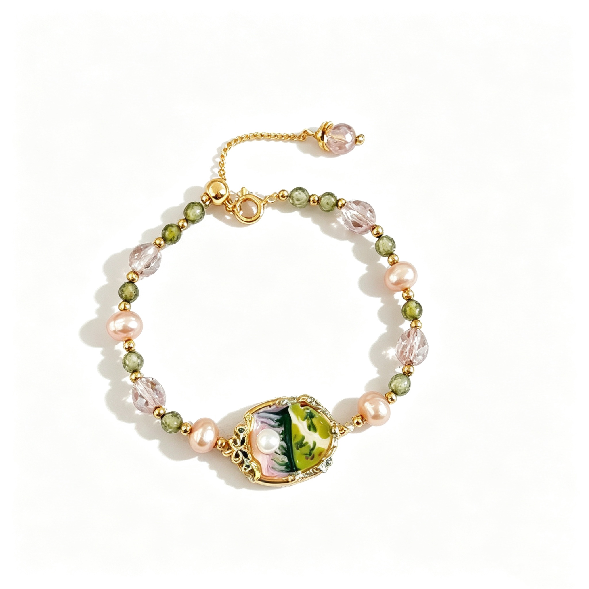 Oil drop flower pearl bracelet fadeless bracelet - Image 3