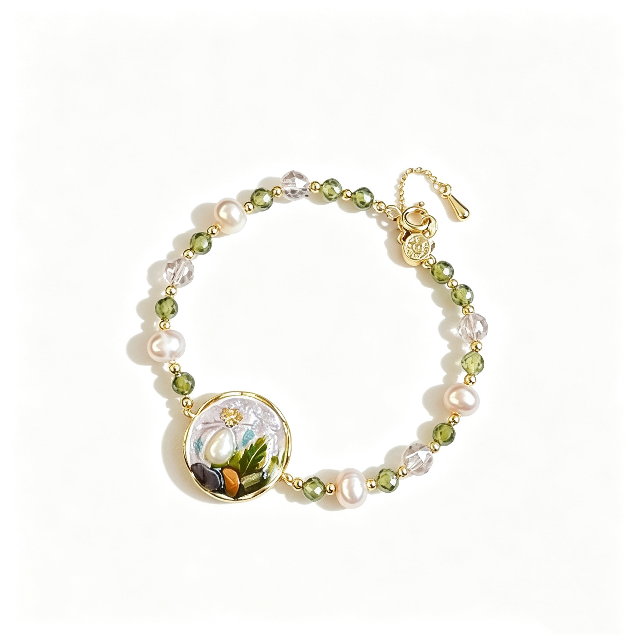 Oil drop flower pearl bracelet fadeless bracelet - Image 4