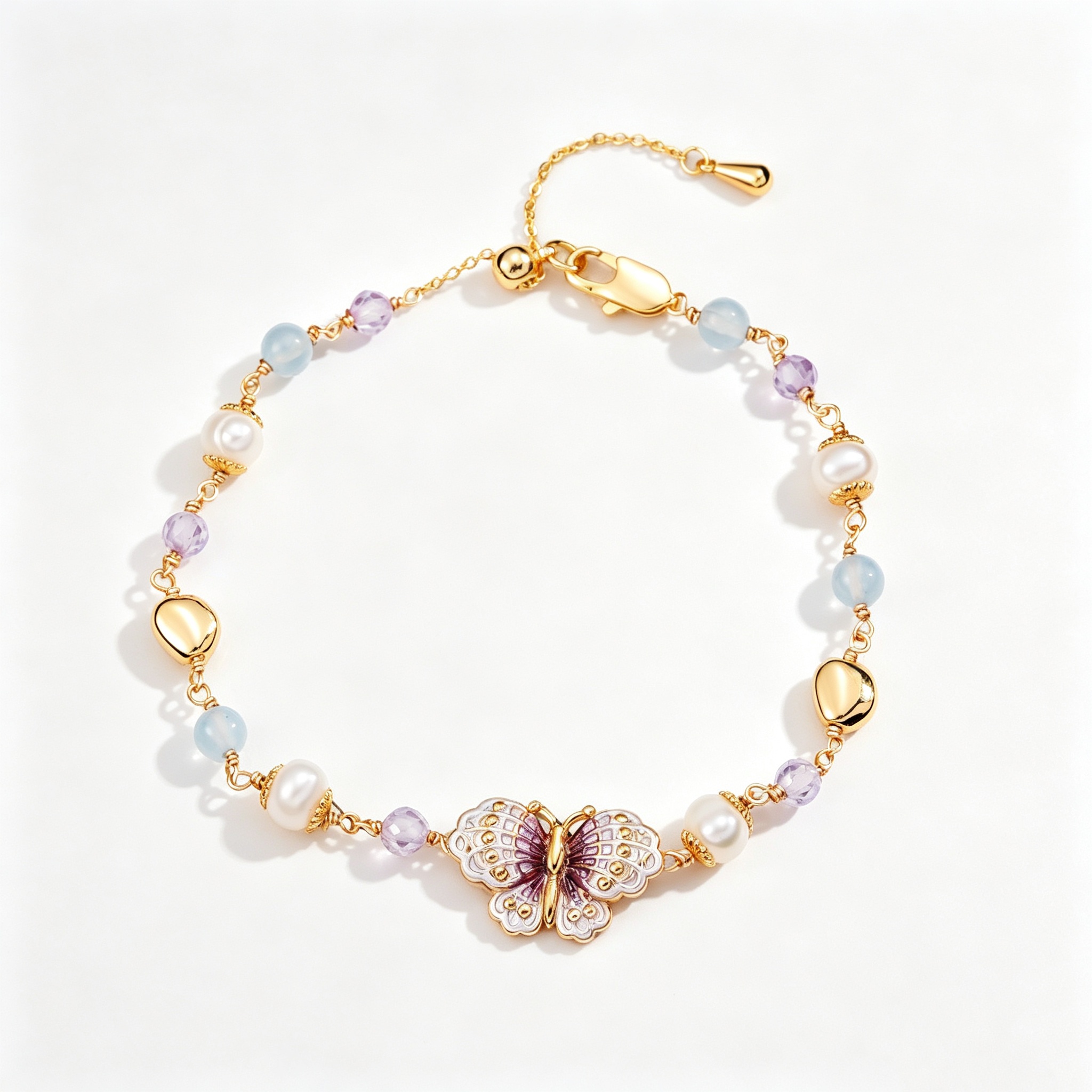 Oil drop flower pearl bracelet fadeless bracelet - Image 5
