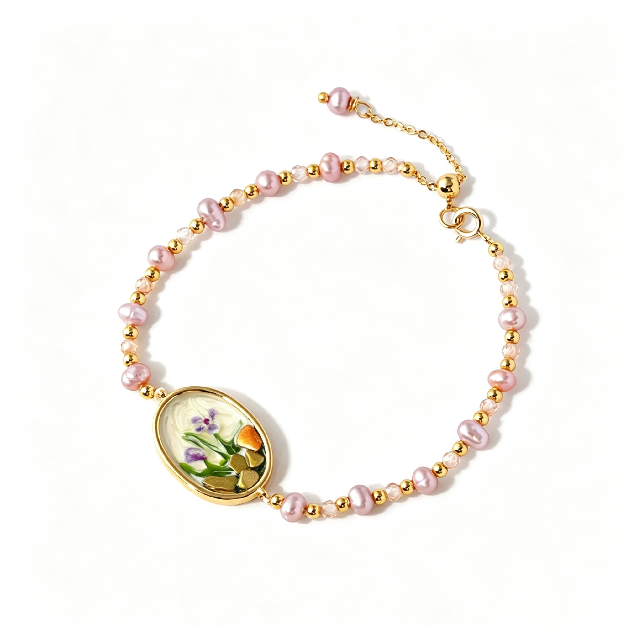Oil drop flower pearl bracelet fadeless bracelet - Image 6