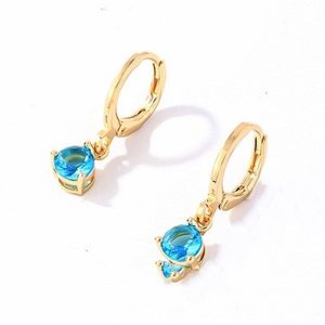 Wholesale water droplet earrings with zircon