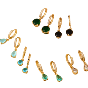 Wholesale water droplet earrings with zircon