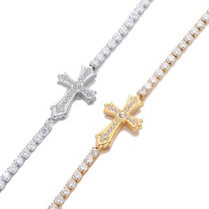 Wholesale Full Cross Zircon Titanium Steel Bracelet