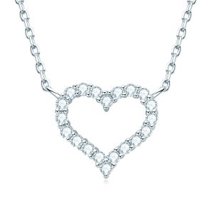 Wholesale 925 Silver Diamond-cut Heart-shape Necklace