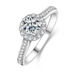 Wholesale Round diamond ring with 5A zircon inlay for women