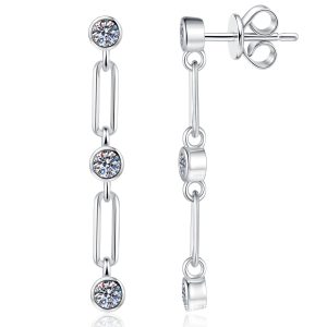 Wholesale pure silver moissanite earrings for women
