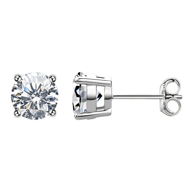 wholesale four-claw Moissanite earrings