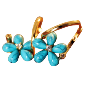 Wholesale Blue butterfly earrings women's ear buckles