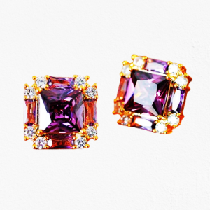 Wholesale purple crystal earrings for women