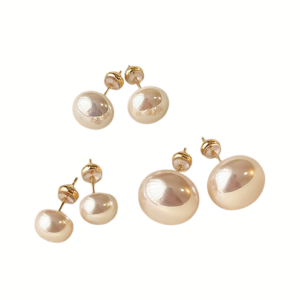 Wholesale Pink Light Milk White Pearl Ear Studs