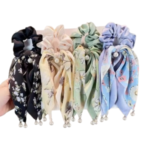 Wholesale scrunchie bow tie hair accessories 2026 new style hair scrunchie