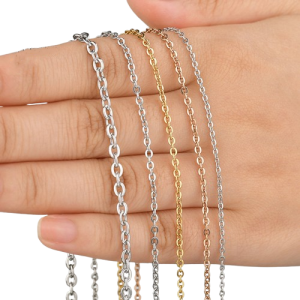 Wholesale18k gold O-chain necklace chain 304 stainless steel cross chain