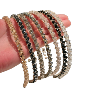 Wholesale 2026 Crystal Headband Bead Chain Handmade Fine Headband for Women