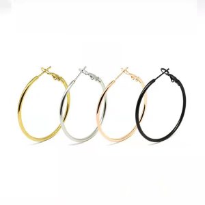 Wholesale Fashion Stainless Steel Earrings with Large Circles