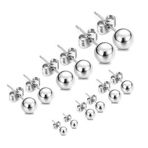 Wholesale 316L stainless steel steel balls earrings