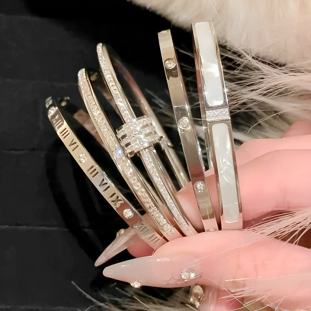 wholesale stainless steel bracelet with rhinestone