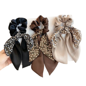 Wholesale bow ribbon silk scarf headband