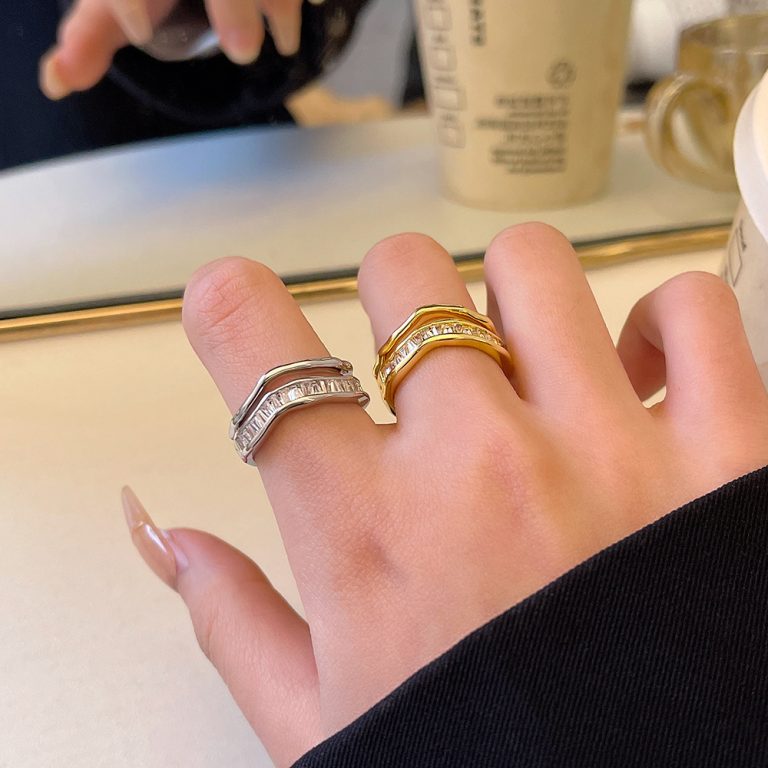 wholesale rhinestone double rings