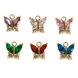 wholesale stainless steel butterfly pendant with zircon