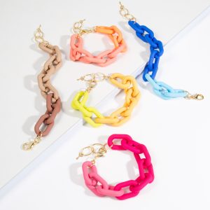 Wholesale Acrylic Color Chain Resin Bracelet