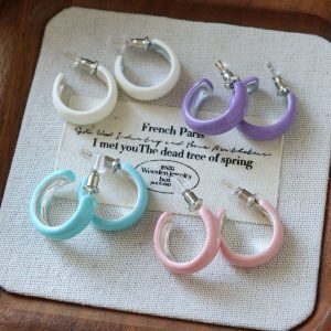 Colorful-Dripping-Oil-Enamel-C-shaped-Earrings