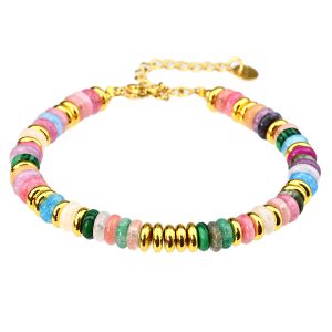 Dopamine-colored-natural-stone-beaded-bracelet