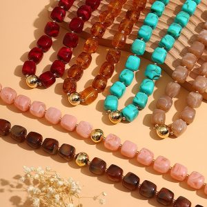 Resin beaded necklace